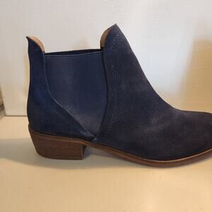 Splendid Women's Blue Suede Ankle Slip-on Booties Size 8